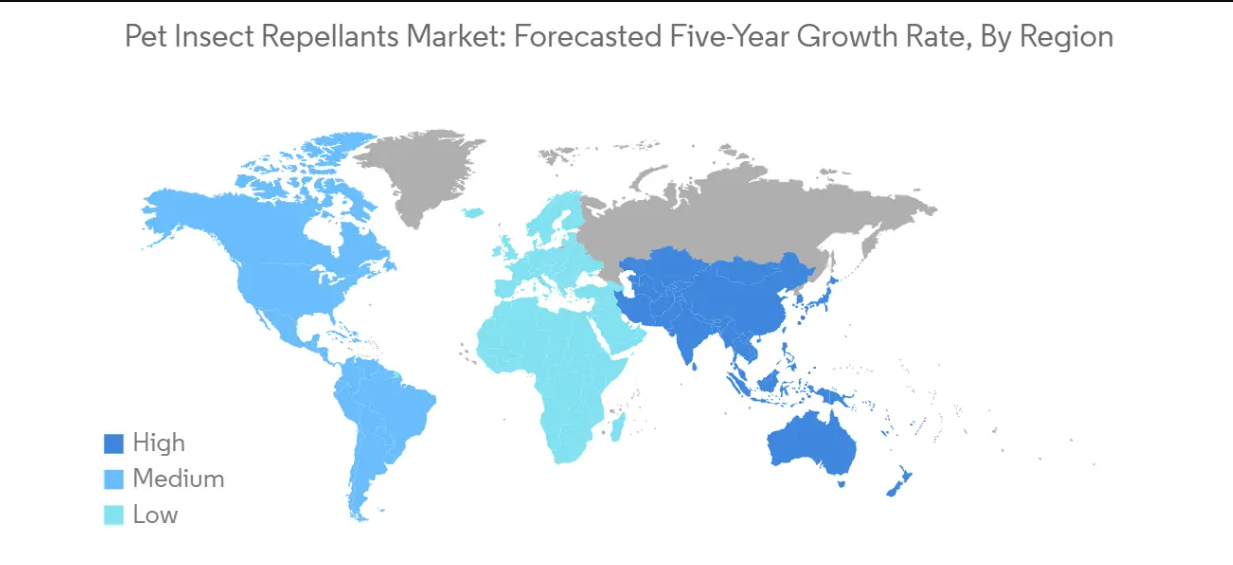 Market Analysis of Pet Insect Repellants Market: Forecasted Growth Rate by Region